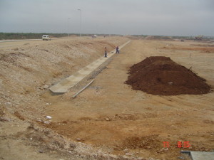 05 - Storm Water for Coega Industrial Zone 2 - Stormwater Low Flow Channel in Floor of Attenuation Pond